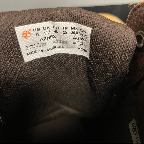 TIMBERLAND Davis Square Leather/Fabric Boot, Wheat Nubuck, Men’s Size 12 - Picture 4 of 9